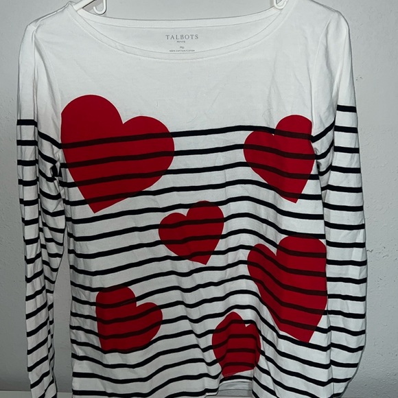 Talbots Tops - Talbots heart stripped sweater